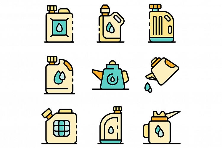 Motor oil icons vector flat example image 1