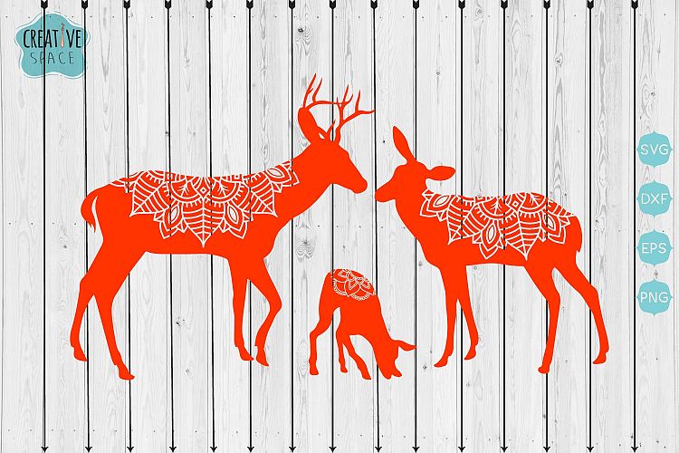 Deer Family Mandala svg