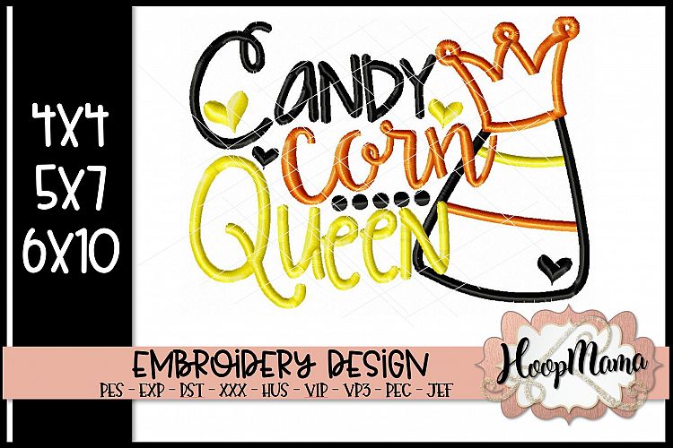 Candy Corn Queen - Halloween Embroidery Design