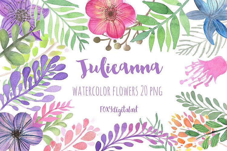 Watercolor Flowers Clipart Hand Painted Wedding Flowers