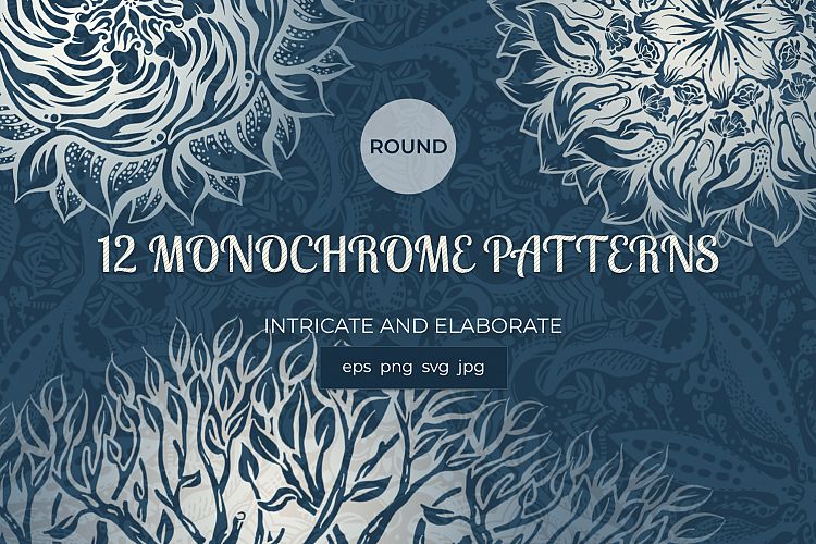 A collection of round hand-drawn patterns