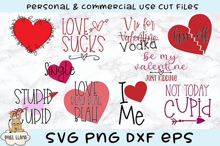 Download Anti Valentine's Bundle of 10 SVG Cut Files (187839 ...