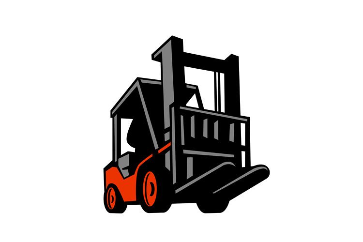 Forklift Truck Low Angle Retro