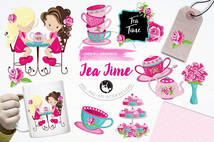Tea Time graphics and illustrations
