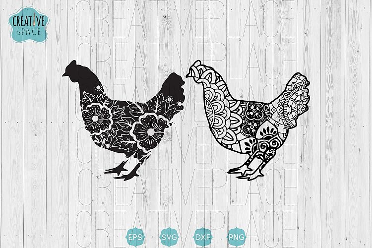 Mandala Chickens svg, Floral Chicken svg, Chickens svg,dxf