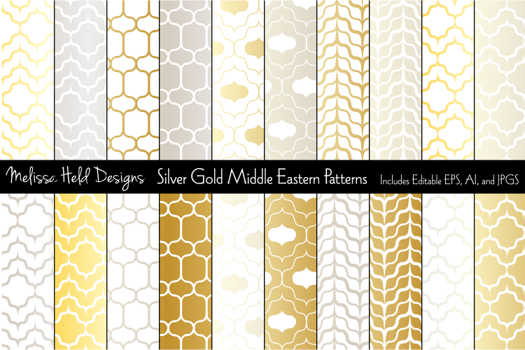 Middle Eastern Patterns Silver Gold