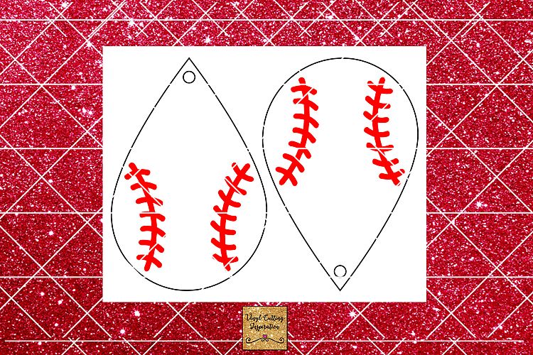Baseball Earrings Template, Teardrop Earrings, faux Leather
