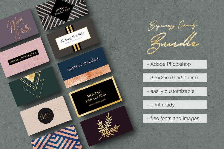 Elegant Gold Business Cards Bundle