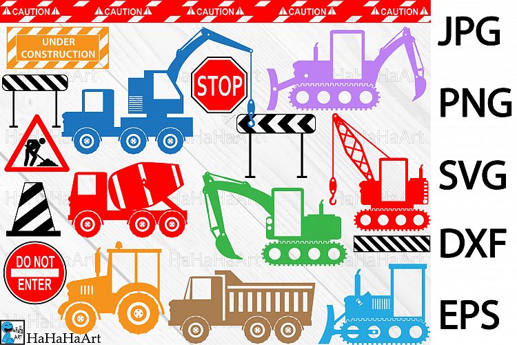 Construction Monogram V2 - Clip art / Cutting Files 87c