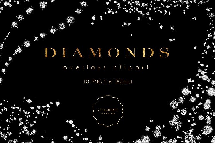 Diamonds Clipart - Glitter Overlay