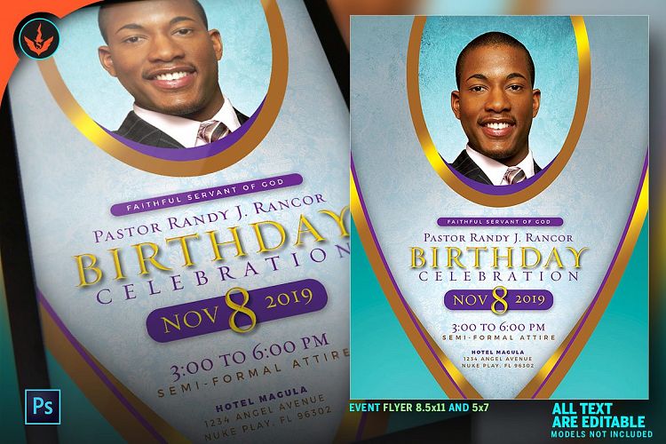 Royal Pastor Birthday Flyer Program