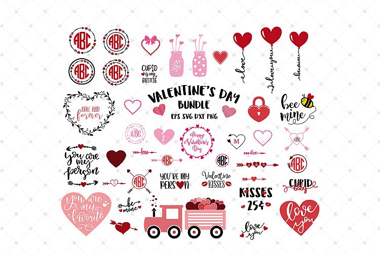 Download Valentines Day SVG Bundle (51006) | Cut Files | Design Bundles