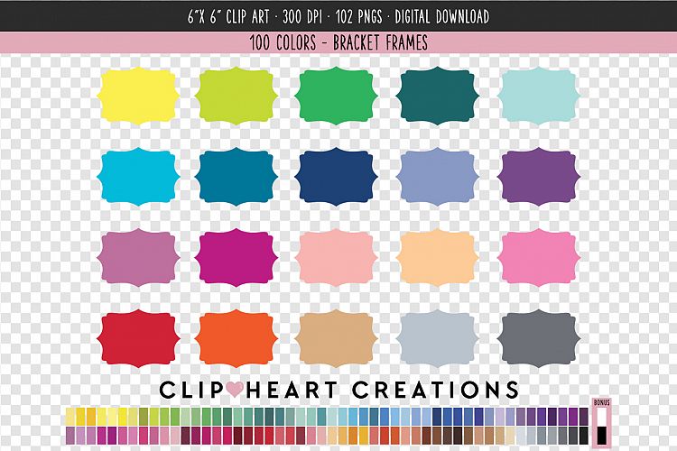 Bracket Frames Clip Art - 100 Clip Art Graphics