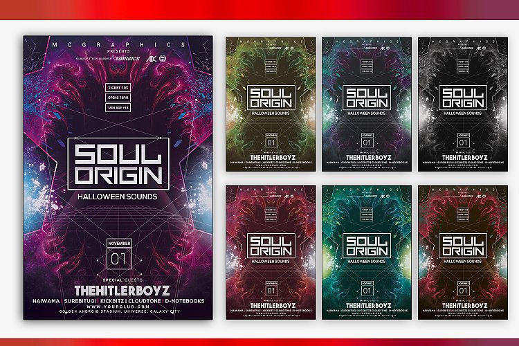 Soul Origin Halloween Sounds Flyer Template