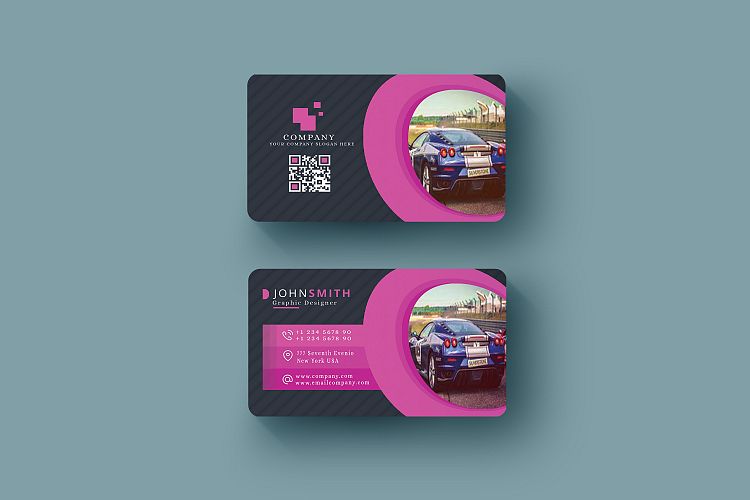 Abstract Business Card in Multicolor Design Template 