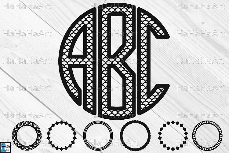Scale Circle Monogram Alphabet - Clip art Cutting Files 44c