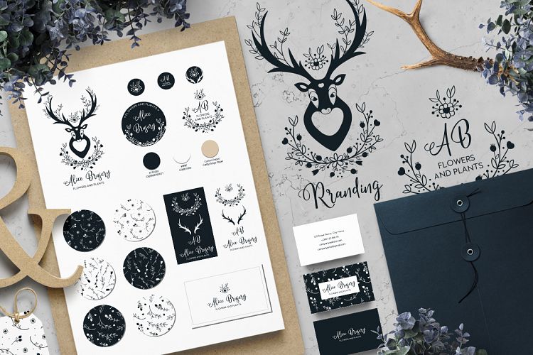 BRANDING HAND DRAWN BOHO ELEMENTS.