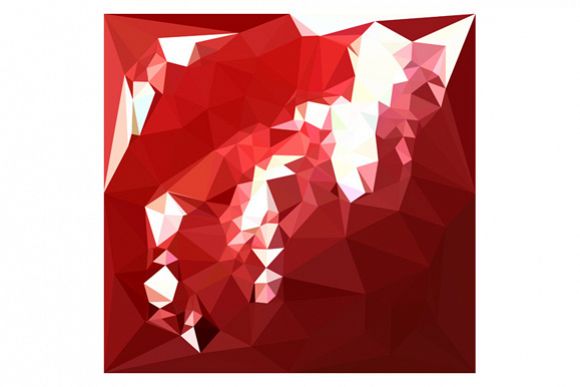 Coquelicot Red Abstract Low Polygon Background example image 1