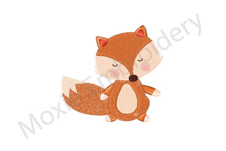 Fox Embroidery Design, Cute Fox Design