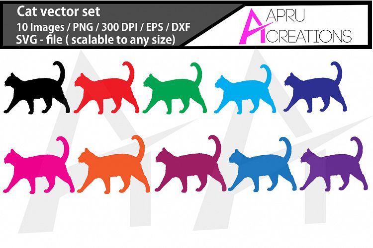 cat, cat silhouette, cat clipart, cat digital file, cat icons, color cats, pussy, cat svg, cat eps , cat dxf png