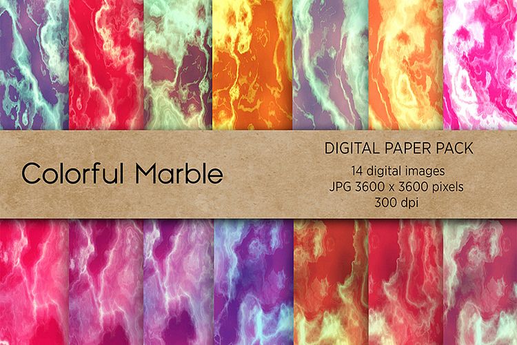 Marble Digital Paper, Colorful marble digital paper pack, Marble paper, Marble print, marble background, Marble printable paper, Marble art