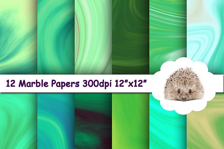 12 Green Marble Textures / Backgrounds / Papers