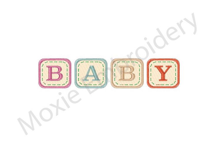 Blocks Embroidery Design, Baby Blocks Design