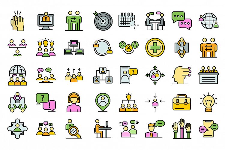 Advice icons vector flat example image 1