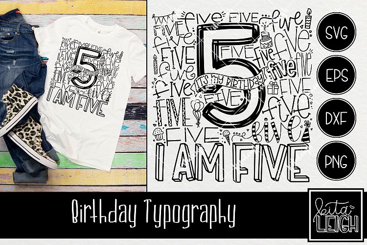 Fifth Birthday Typography