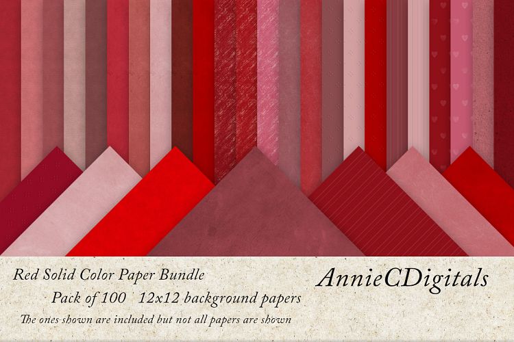 Red solids digital paper bundle