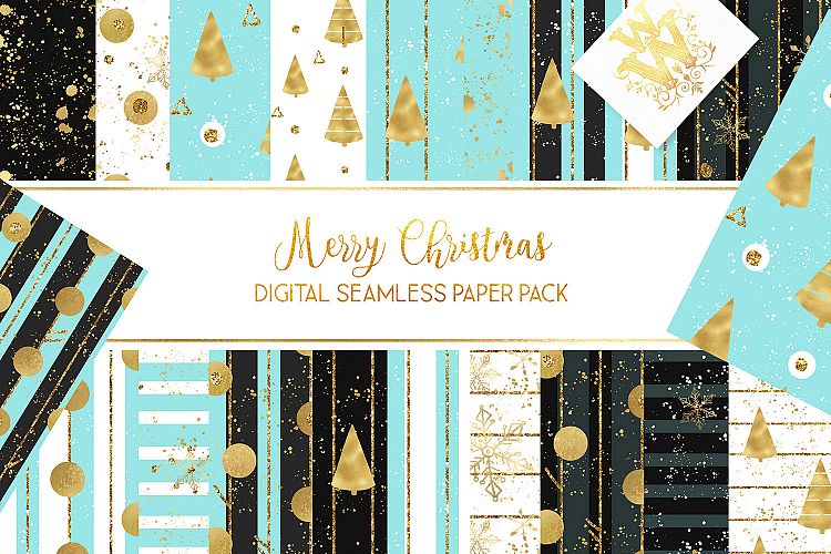 Christmas digital paper pack, seamless pattern snowflake