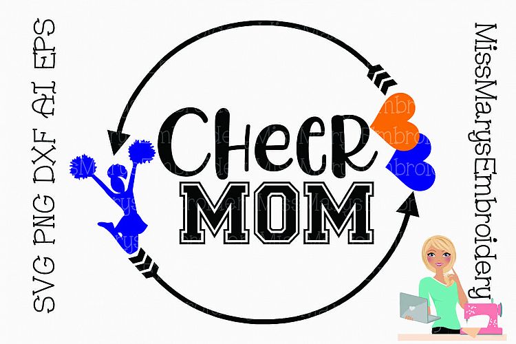Download Cheer Mom Arrow Monogram Frame SVG PNG DXF