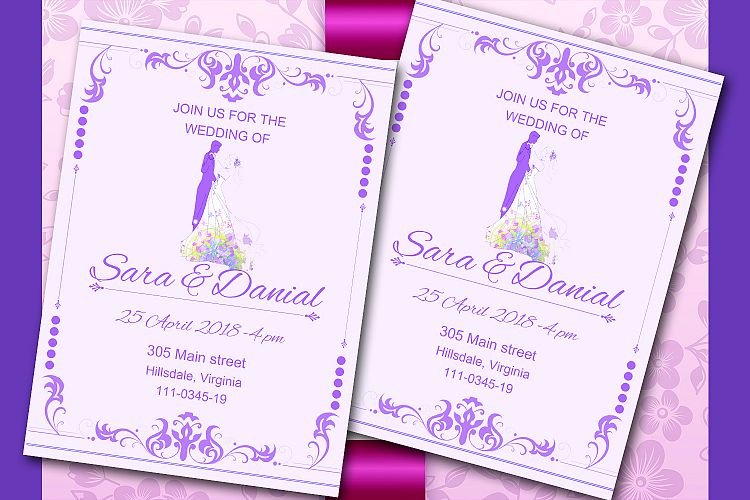 Elegant wedding invitation card