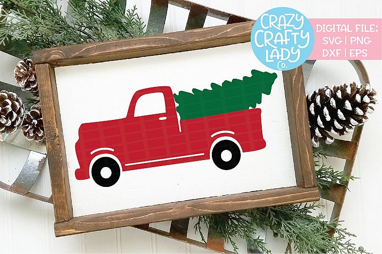 Christmas Tree Truck SVG DXF EPS PNG Cut File
