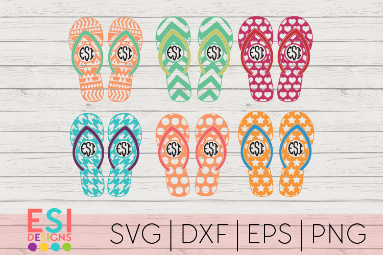 Beach SVG | Summer SVG| Flip Flop Monogram SVG