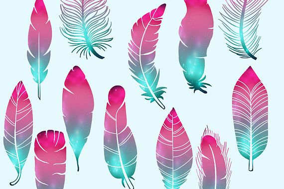 Galaxy Feathers Clipart