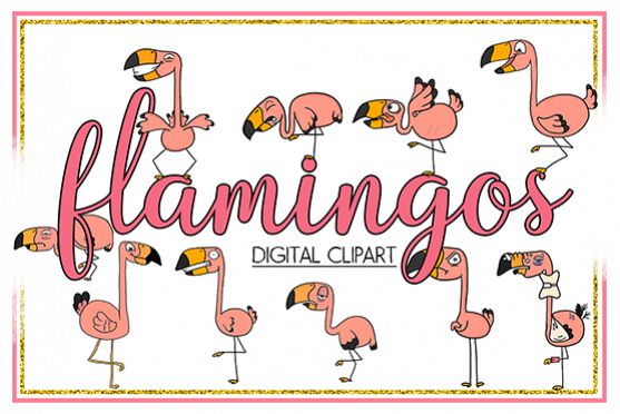 Flamingo Flamingo Clipart-Bird Clipart- Holiday Clipart-Cartoon-Sticker Clipart-Digital-Flamingo-Pink Art-Digital-flamingo- Drama-Commercial