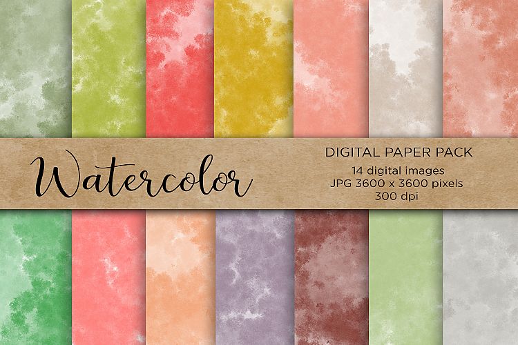Watercolor Digital Paper, Watercolor Background
