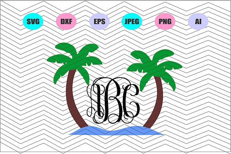 Palm trees beach Svg Vector File Vinyl Decal