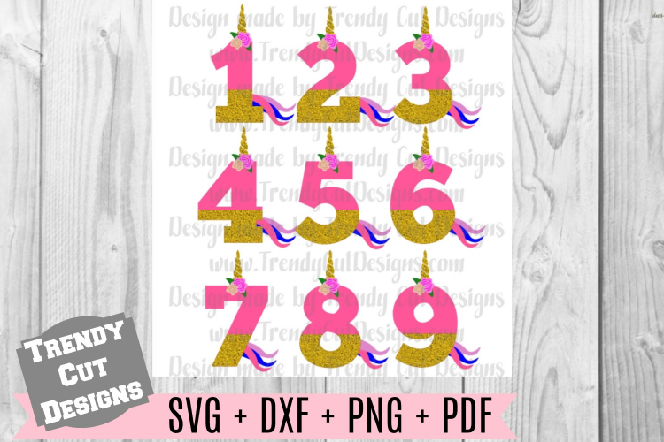 Bundle, Unicorn Number Birthday Set SVG