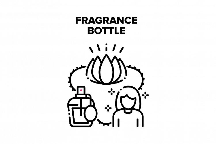 Fragrance Bottle Vector Black Illustration example image 1