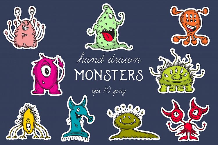 Cute monsters set