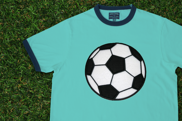 S for Soccer Applique Embroidery Design
