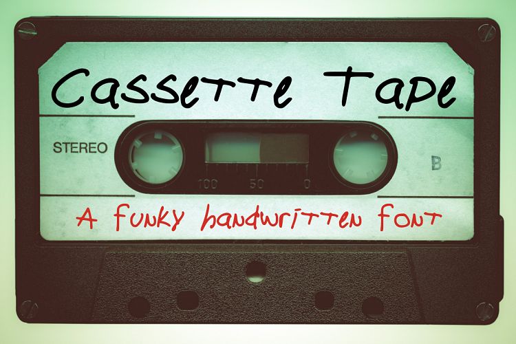 Cassette Tape a Funky Handwritten Font example image 1