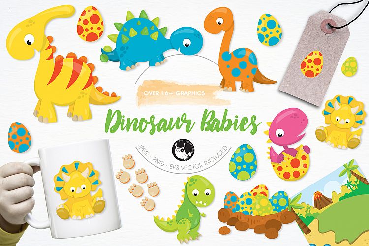 Dinosaur Babies graphics and illustrations