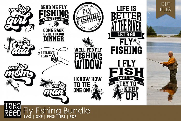 Fly Fishing - Fishing SVG and Cut Files for Crafters (154037) | Cut