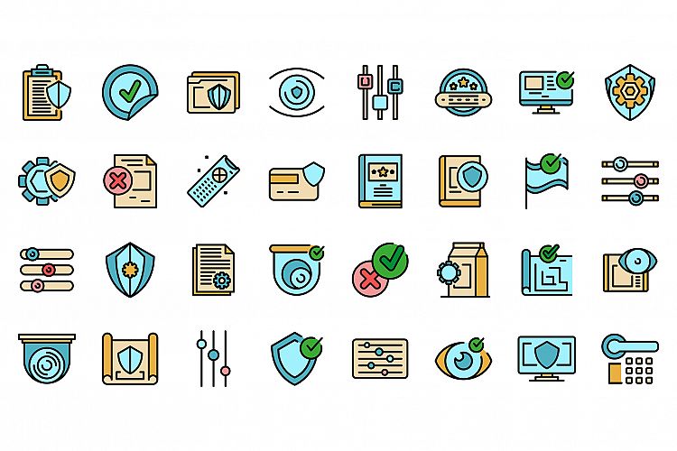 Control icons set vector flat example image 1