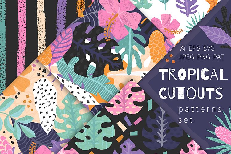 Tropical Cutouts Patterns Set