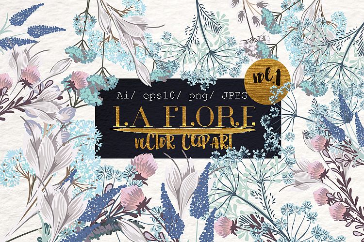 Flora vector floral clipart Vol.1