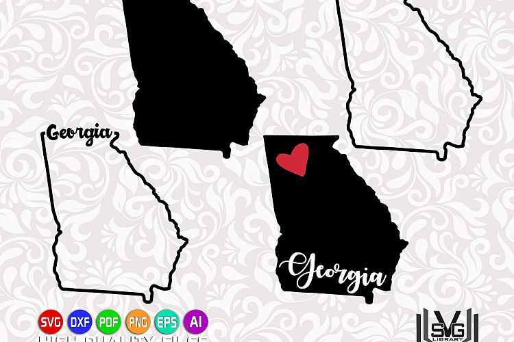 Georgia Designs SVG - Georgia state svg - Georgia cut files - Georgia outline svg - Georgia prints svg - Cricut files - Silhouette files